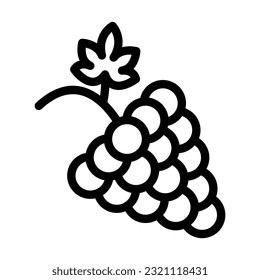 Grapes Vector Thick Line Icon For Personal And Commercial Use.
