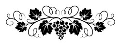 Grapes Vine Decorative Pattern. Graphic Illustration For Grape Juice Or Wine Label, Emblem Or Banner.