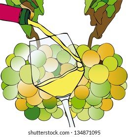 Grapes and White Wine