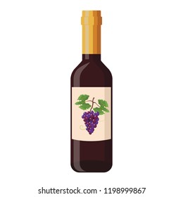 Grapes wine bottle