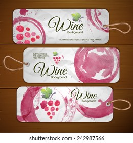 Grapes or Wine concept design. Corporate identity. Set of stickers