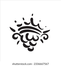 grapes wine crown logo design