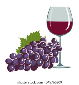 grapes and a wine glass 