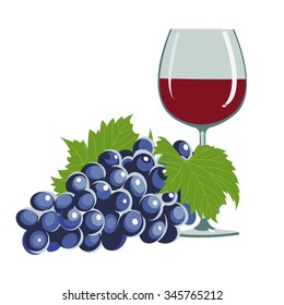 grapes and a wine glass 