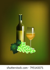 Grapes and wine glass