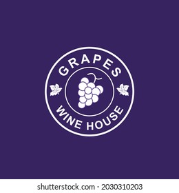 Grapes wine house monogram.
Wine House Logo