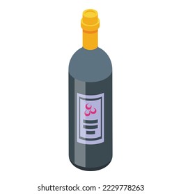 Grapes wine icon isometric vector. Sommelier glass. Party alcohol