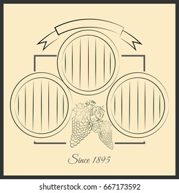 Grapes wine label leaves eps 10 vector for your design