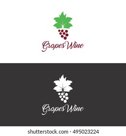 Grapes Wine Logo in Vector
