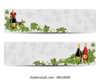 uvas e vinhos, conjunto de dois cabeçalhos do site