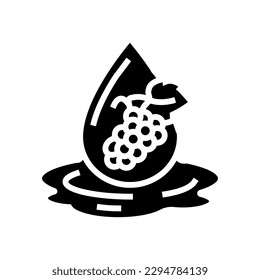grapeseed oil liquid yellow glyph icon vector. grapeseed oil liquid yellow sign. isolated symbol illustration