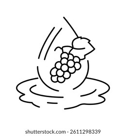 grapeseed oil liquid yellow line icon vector. grapeseed oil liquid yellow sign. isolated contour symbol black illustration