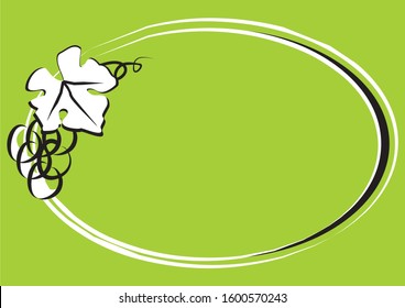 grapevine, conceptual frame on green background, vector illustration