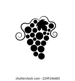 Grapevine with leaf. Grapes icon. Grape vector illustration on white background.