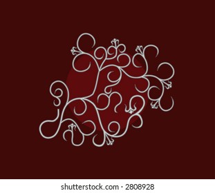 Grapevine on a claret background
