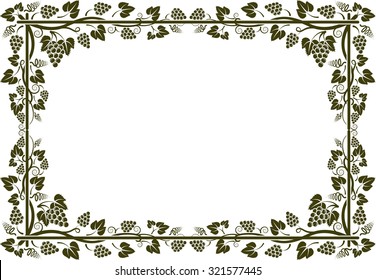 grapevine silhouette frame