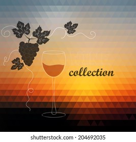 Grapevine. Vector wine design elements.  