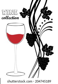Grapevine. Vector wine design elements. 