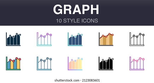 Graph 10 style universal icons, line, outline, simple, flat, filled, two coloured, gradient elements