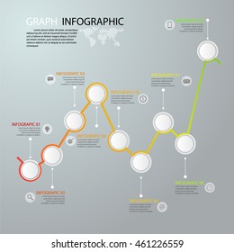 Graph 3D digital illustration Infographic. Vector illustration