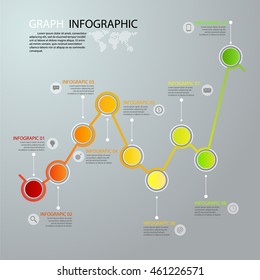 Graph 3D digital illustration Infographic. Vector illustration