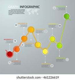 Graph 3D digital illustration Infographic. Vector illustration