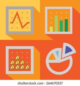 GRAPH
4 types of graph in traditional style are create with simple elements. General graphs are provide both in-depth information and overview information about number, trend, quantity and etc.