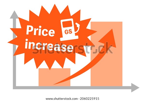 Graph about the rise of gasoline price.
Vector illustration.
