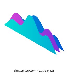 Graph abstract icon. Isometric of graph abstract vector icon for web design isolated on white background