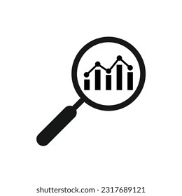 graph analysis business icon vector