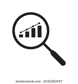 graph analysis business icon vector