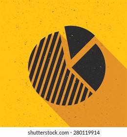 Graph analysis design on yellow background,retro yellow background,clean vector