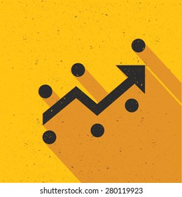 Graph analysis design on yellow background,retro yellow background,clean vector