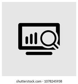 Graph analysis sign icon in trendy flat style isolated on grey background, monitor symbol vector illustration for web