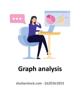 Graph analysis Vector illustration which can easily modify or edit

