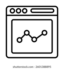 Graph Analysis Vector Line Icon Design