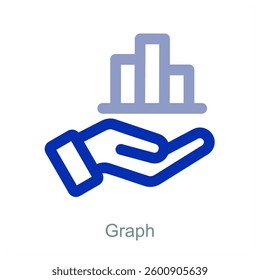 Graph and analytics icon concept