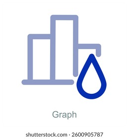 Graph and analytics icon concept