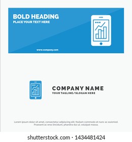 Graph, Analytics, Info graphic, Mobile, Mobile Graph SOlid Icon Website Banner and Business Logo Template