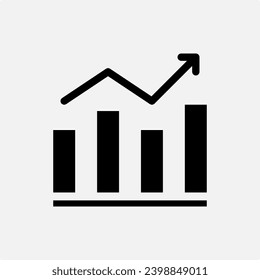 graph, analytics, statistic, financial, element for design in simple solid icon style