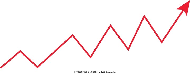 graph with arrow. business line graph with arrow transparent background