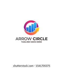 Graph With Arrow and Circle Concept Vector template. Abstract design concept for ecology theme, real estate agency, building company, urban landscape, city life.