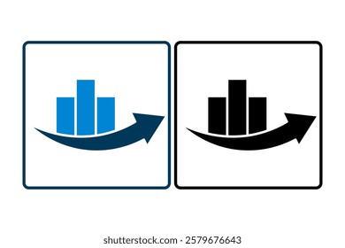 graph with arrow icon. Icon related to graph and seo . suitable for web site, app, user interfaces, printable etc. solid icon style. simple vector design editable