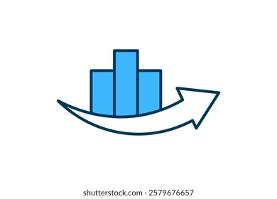 graph with arrow icon. Icon related to graph and seo . suitable for web site, app, user interfaces, printable etc. flat line icon style. simple vector design editable