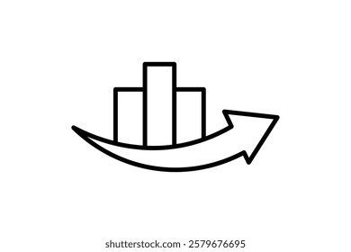 graph with arrow icon. Icon related to graph and seo . suitable for web site, app, user interfaces, printable etc. line icon style. simple vector design editable