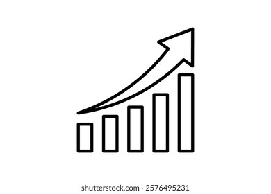 Graph with Arrow icon. icon related to Star Up. suitable for web site, app, user interfaces, printable etc. line icon style. simple vector design editable