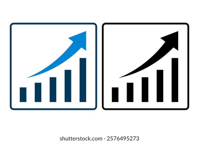 Graph with Arrow icon. icon related to Star Up. suitable for web site, app, user interfaces, printable etc. solid icon style. simple vector design editable