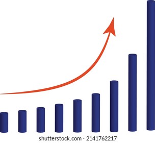 Un gráfico con una flecha que sube. Un archivo vectorial es útil para crear sus diseños.