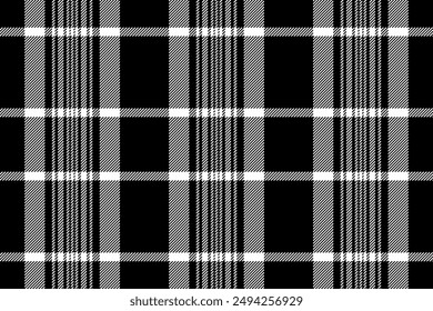 Graph background check tartan, paisley seamless pattern textile. Aged vector plaid fabric texture in black and white color.