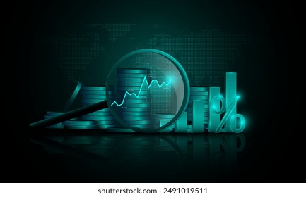 Gráfica de Imagen de fondo para inversión en mercados de valores o análisis financiero